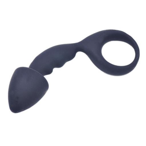 Black Silicone Curved Comfort Butt Plug
