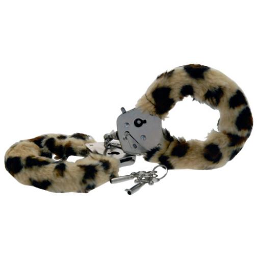 ToyJoy Furry Fun Hand Cuffs Leopard Plush