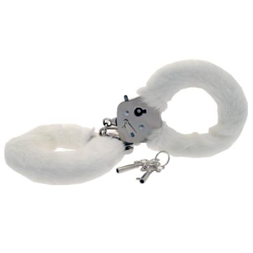 ToyJoy Furry Fun Hand Cuffs White Plush