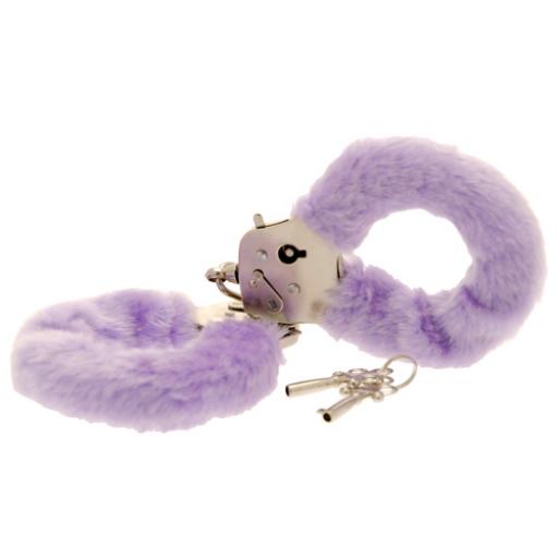 ToyJoy Furry Fun Hand Cuffs Purple Plush