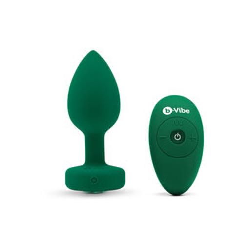 bVibe Remote Control Vibrating Jewel Butt Plug Emerald